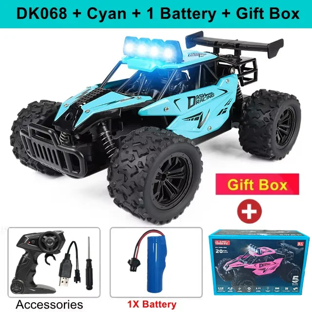 Remote Control Car RC Drift Racing 1:16 Vehicle Off Road Alloy 2.4G Radio High-Speed Trucks With LED Light Climbing Gift Kid Toy