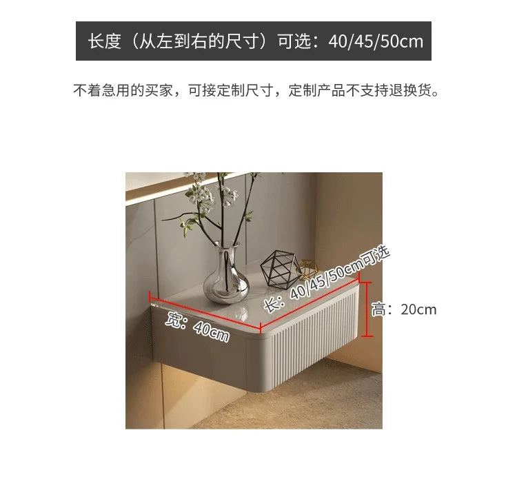 Floating Bedside Table Living Room Designer Nightstands Suspended Nightstand Storage Cabinet Wood Multifunctional Neat Bed Desk