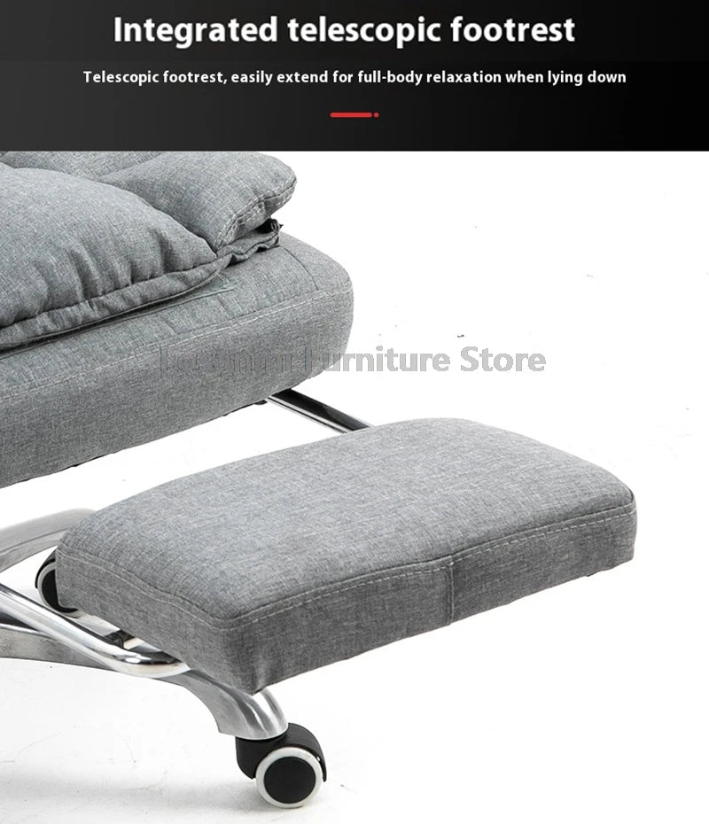 Comfy Fabric Gamer Computer Chair with Removable Soft Cushion Ergonomic Reclining Gaming Chair Adjustable Office Home Desk Chair