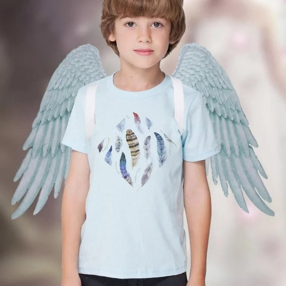 Halloween 3D Angel Wings Costume With Elastic Straps Halloween Party Mardi Gras Feather Wing Adult Kids Evil Cosplay Accessories