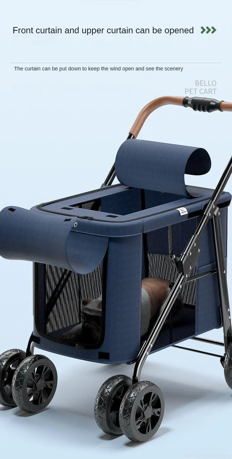 Multiple pet strollers large dog trolley cart folded large space Multifunctional trolley case with wheel bearing 30kg for travel