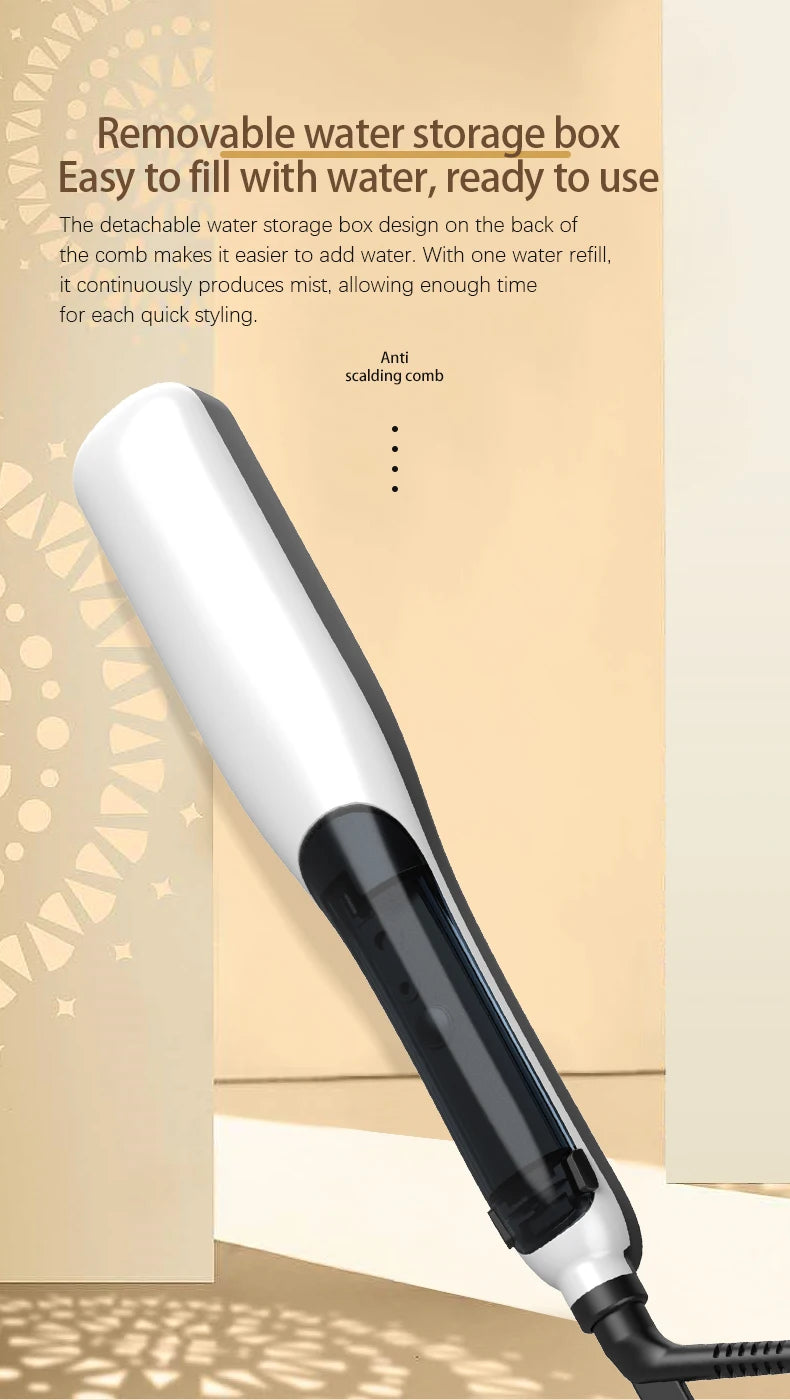 Hot Sale PTC Heating Smart Steam Hair Straightener Brush Smoothing Flat Iron Curly Hair Straightening Comb Electric Hair Brushes