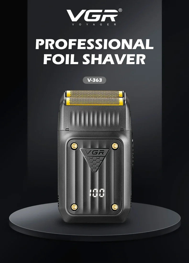 VGR Shaver Professional Razor Electric Shaver Portable Shaving Machine Rechargeable Reciprocating Razor LED Shaver for Men V-363