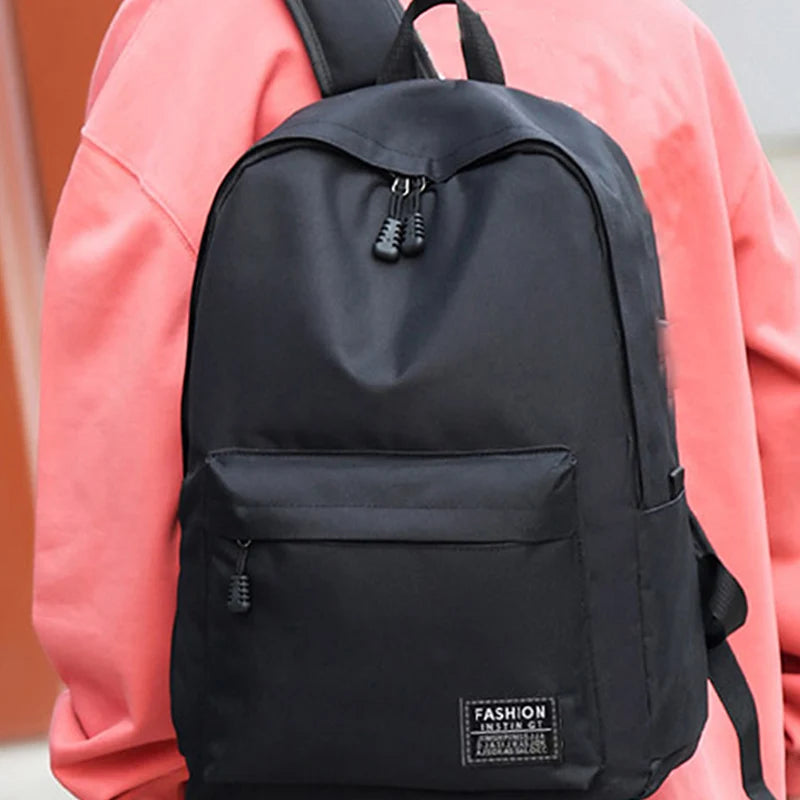 15 Inches Versatile Backpack Trendy Washable Oxford Cloth Computer Bag Black Gray Blue Red School Student Backpack Unisex