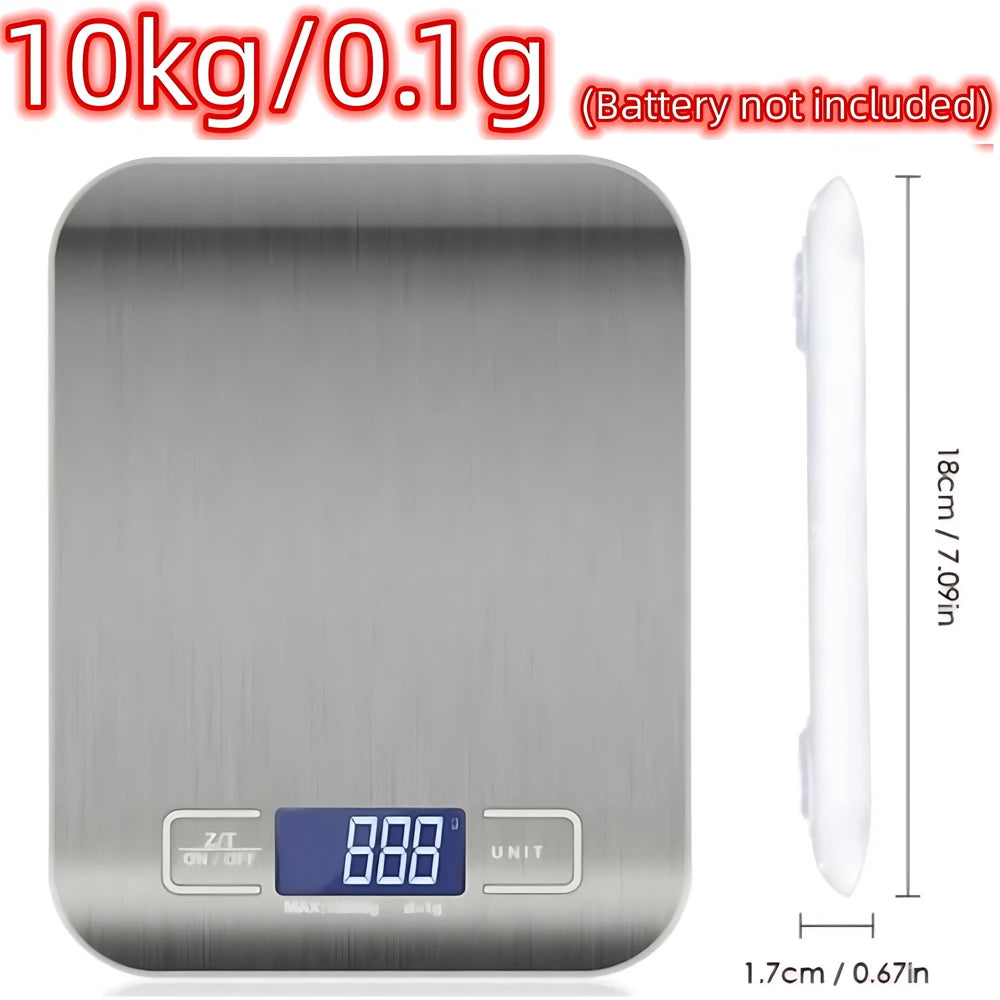 10KG Kitchen Scales Stainless Steel Weighing For Food Diet Postal Balance Measuring LCD Precision Electronic