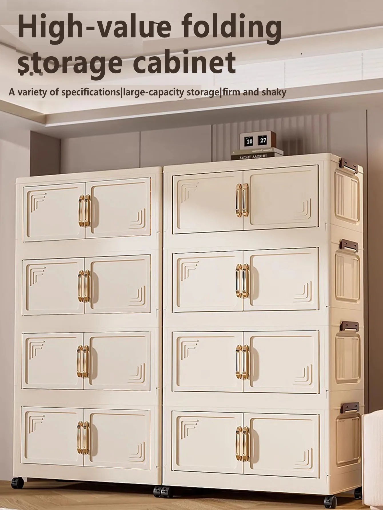 45/55/65cm Length Multifunction Folding Storage Cabinet Dustproof Wardrobe Large Capacity Sundries Cabinet