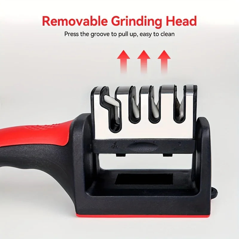 Kitchen 4-Segment Knife Sharpener with High-precision Whetstone Professional Hand-Held Sharpeners for Kitchen Knives Scssors