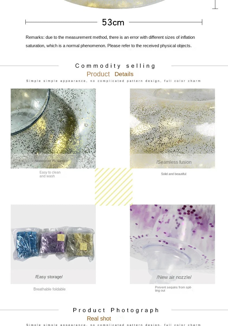 K-STAR Spot Inflatable Home Lazy Sofa Transparent Sequin Lounge Chair Portable PVC Inflatable Sofa Outdoor Portable New Hot 2024