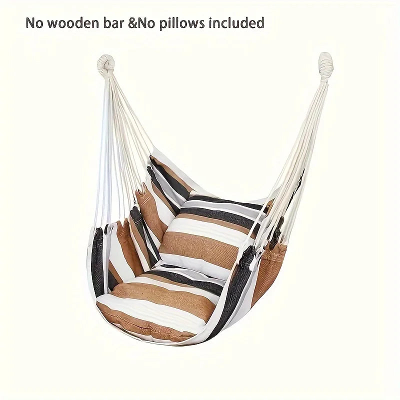 1pc Handwoven Hammock Chair Swing, Fabric Hanging Chair for Indoor and Outdoor Use Sturdy and Comfortable