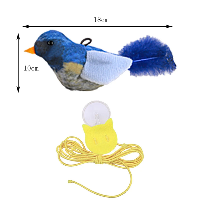 Hot lifelike Bird Vivid Cat Toys Pet Catnip Simulation Molding Cat Teaser with Feather Soft Plush Fabric Toys for Kitten