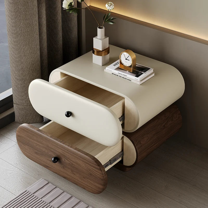 Glamour Cream Style Nightstands Tiny Cute Space Saving Bedside Tables Minimalist Luxury Mesitas De Noche Bedroom Furniture