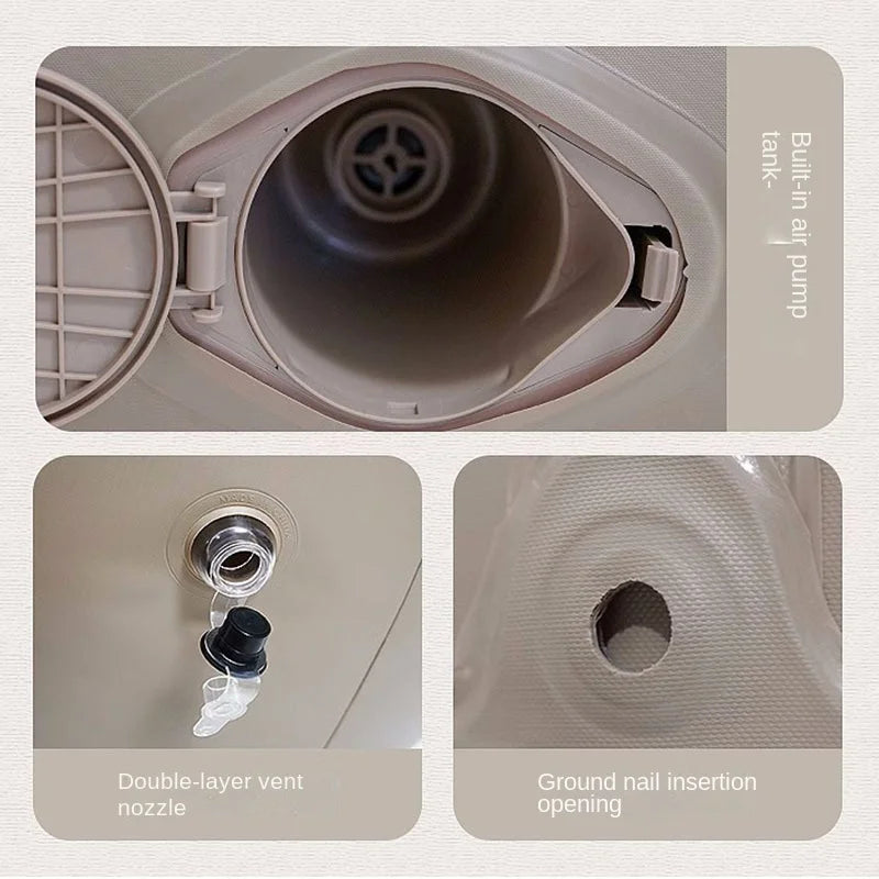 Mountaineering Camping Automatic Inflatable Sofa, Outdoor Sports Folding Portable Lazy Inflatable Chair,Built-In Inflatable Pump