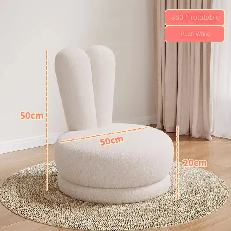 Children's Sofa Lazy Sofa Cute Chair for Living Room Rotating Cartoon Rabbit Ears Chair Leisure Reading Chair Chair with Back
