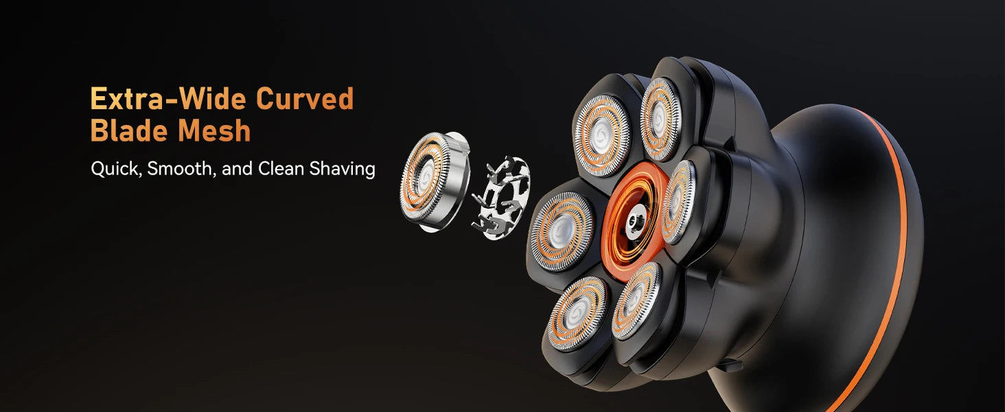 MAXGROOM 7D Head Shavers for Bald Men Wet/Dry Electric Shaver Hair Trimmer USB Rechargeable LED Display Waterproof Beard Trimmer