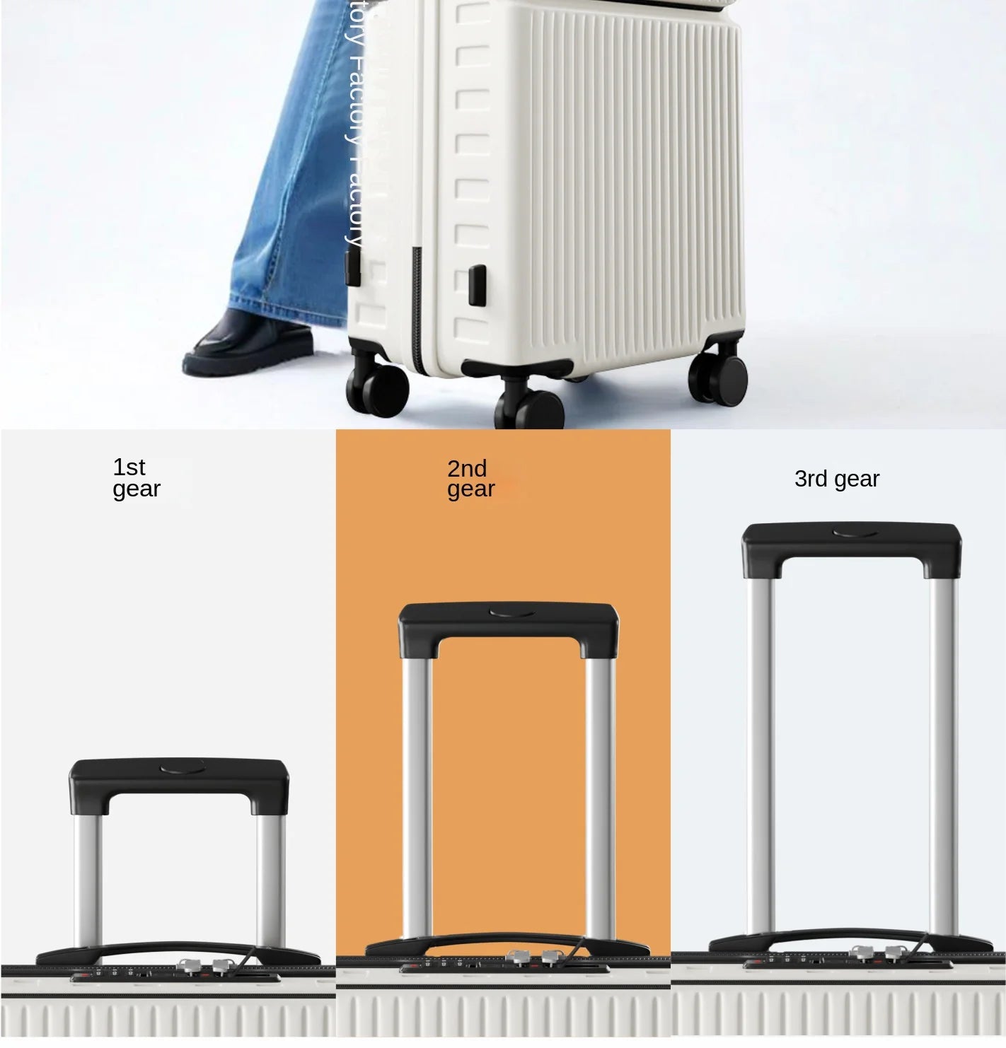 20"24"26 Inch Travel Suitcase Front Opening Luggage Laptop Boarding Case USB Charging Trolley Case with Wheels Carry on Luggage