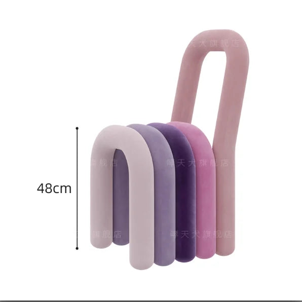 Nordic Style Creative Curved Chair, Plush Upholstered Kids/Accent Living Room Furniture