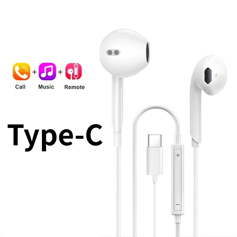 Original Headphones For Xiaomi 15 14 13 12 11 10 Pro Redmi Note K50 Samsung Huawei TypeC Wired Earphone 3.5mm AUX In-Ear Earbuds