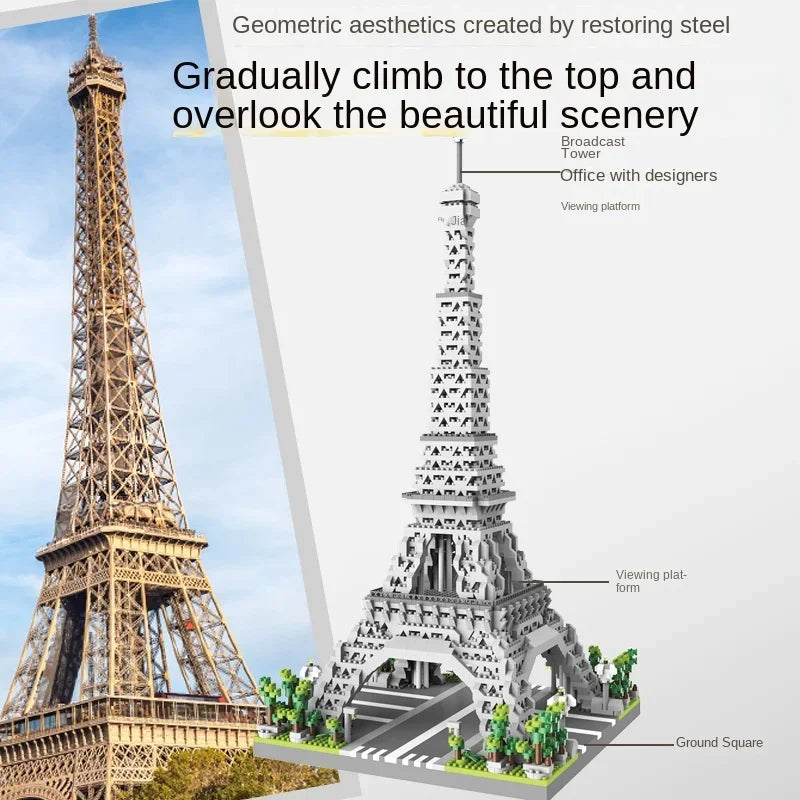 Eiffel Paris Tower Building Block Series Boys and Girls Children's Micro Particle Building Block Assembly Puzzle Toys