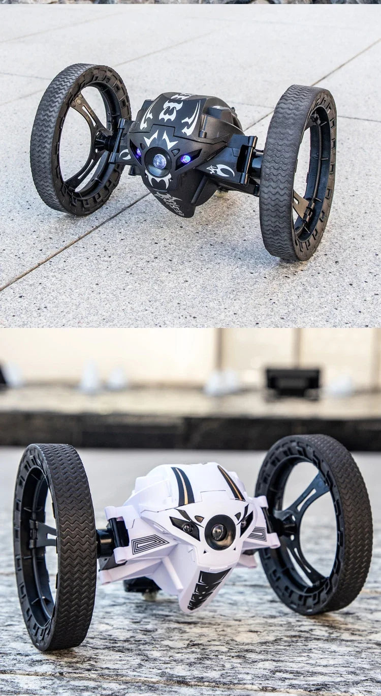 RC Stunt Car With Wifi Hd Camera Bounce Car Flexible Wheels Rotation Led Light Remote Control Jumping Vehicle Toy Gift Q207