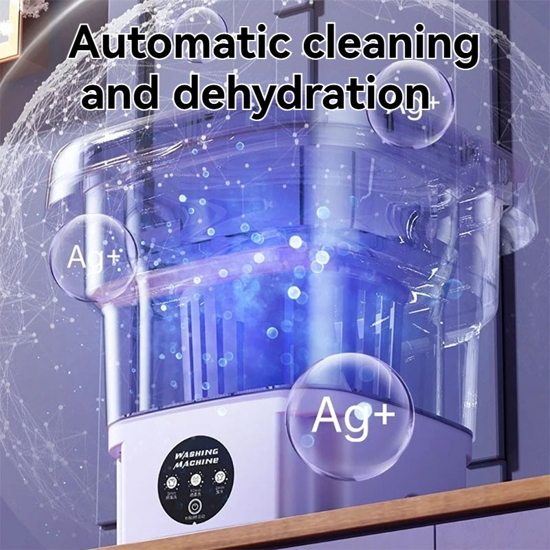 Folding washing machine artifact mini washing machine Household wash-off dual-purpose vertical baby underwear washing socks