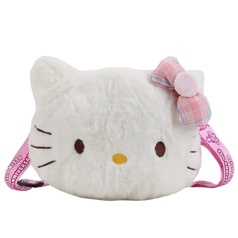 Cute plush bag, sweet girl student versatile shoulder messenger bag, soft and cute little princess new cartoon bag