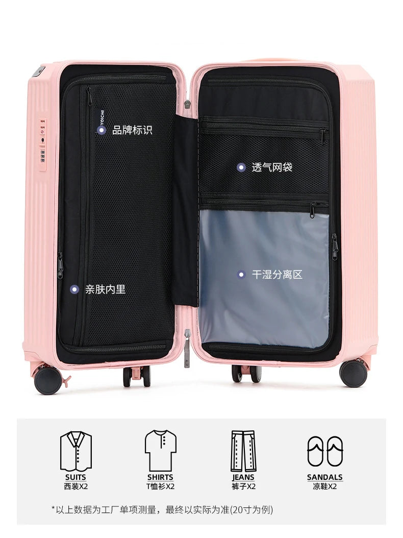 Japanese travel suitcase universal wheel password thickened trolley luggage 22/26/30 inch high value luggage for men and women