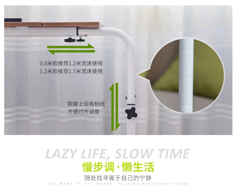 Over Bed Table with Wheels Rolling Laptop for Recliner Mobile Computer Desk Standing Workstation Laptop Cart with Heavy