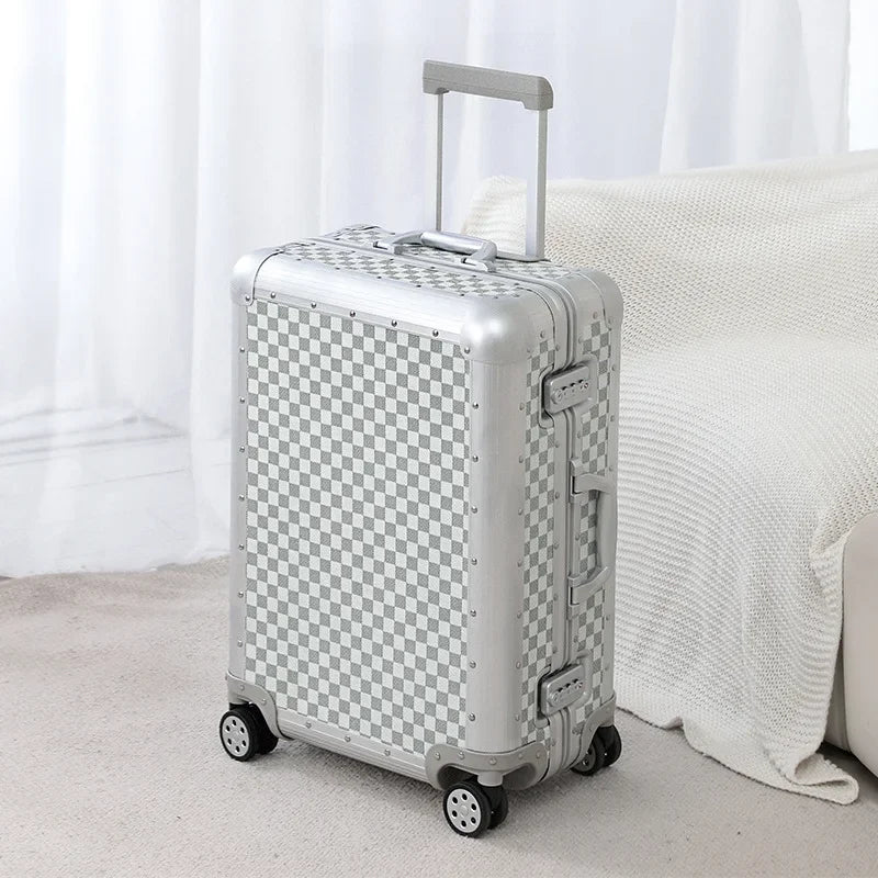 20"24"26 inch Travel Suitcase Trolley Case with wheels All Aluminum Magnesium Alloy Boarding Box Carry on Luggage Boarding Box
