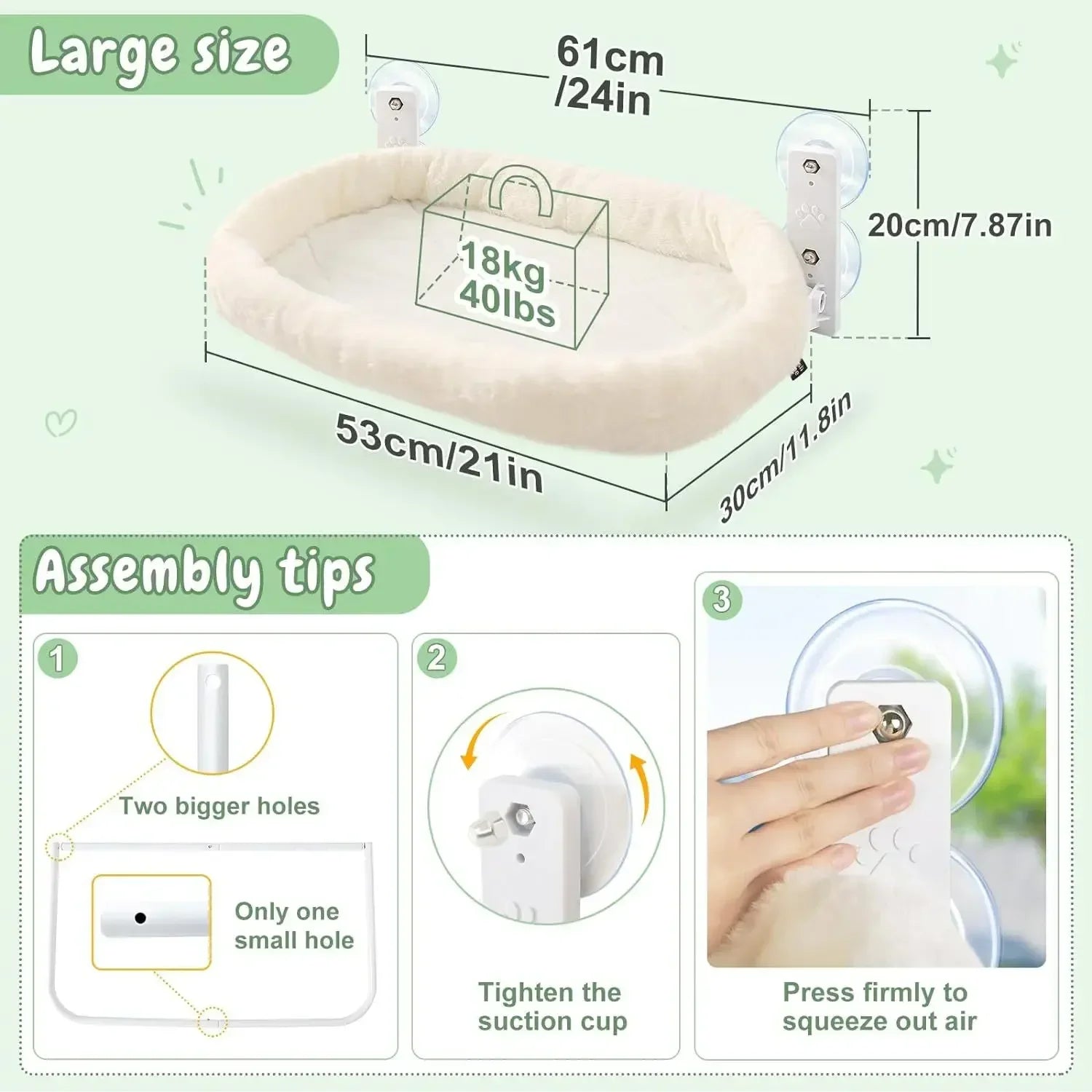 Winter Cat Hammock Window Habitat Cat Sunbathing Glass Hanging Suction Cup Balcony Pet Nest Foldable Pet Bed Cat Supplies