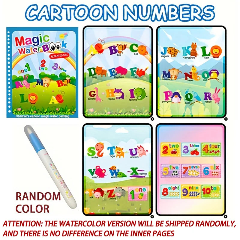 1pcs Magical Book Water Drawing Montessori Toys Reusable Coloring Book Magic Water Drawing Book Sensory Early Education Toys