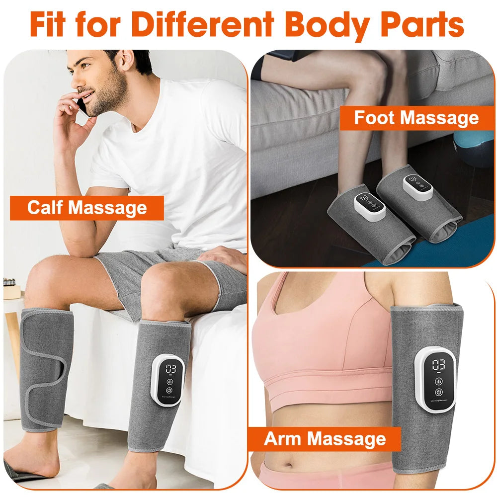 Eletric 360° Air Pressure Calf Massager Wireless Leg Massage 3 Mode Airbag Compresstion Relax Foot Calf Muscle Blood Circulation