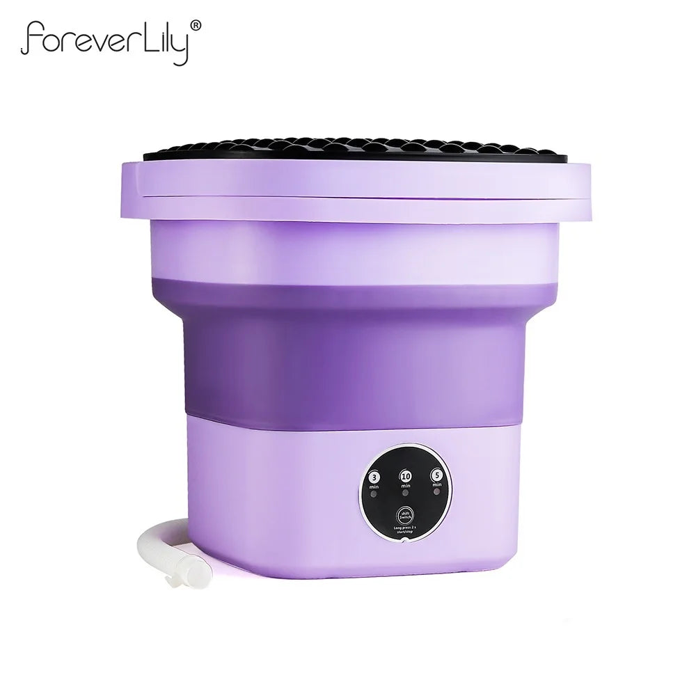 6.5L Small Folding Washing Machine Portable Washing Machine Automatic Modes Laundry Clothes Laundry Bucket Washing Machine