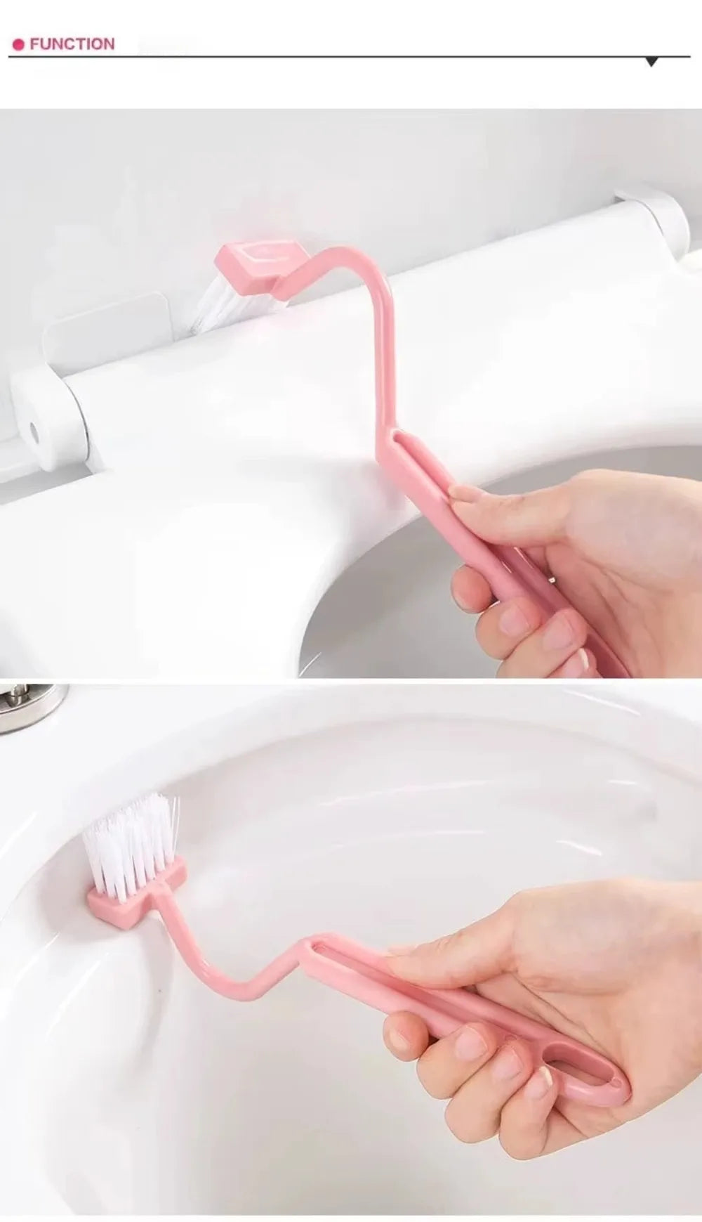 Toilet Brush S Shape Portable Toilet Cleaner Curved Edge Corner Handle Bathroom Supplies Cleaning Household Tools Accessories