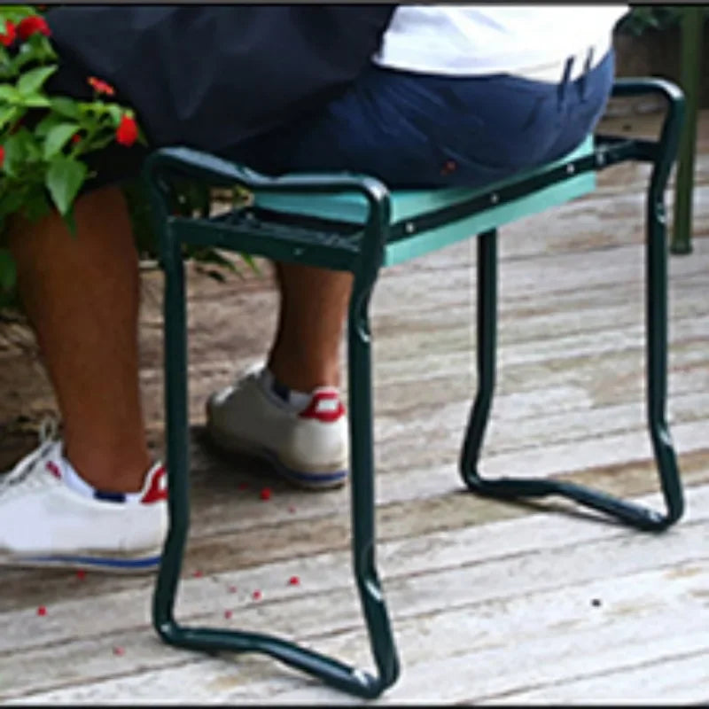 Garden Kneeler and Seat Foldable Kneeling Stool with Thicker Foam Pad Heavy Duty Bench with Tool Pouch Gifts for Fishing Green