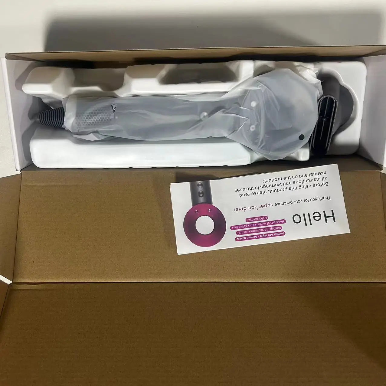 5 in 1 Electric Ionic Hair Dryer High Speed Bladeless HairDryer Negative Ion Professional 1.8M Super Leafless Hair Dryer