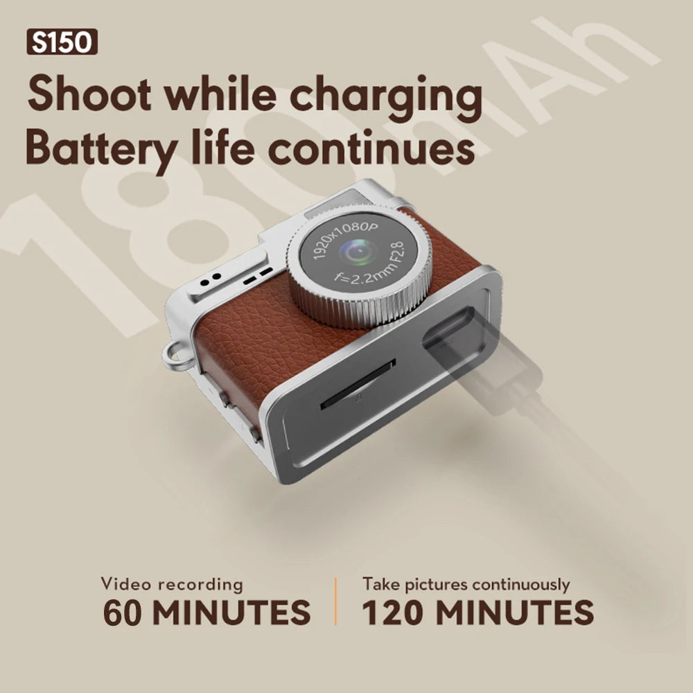 Digital Camera 1080P Retro CCD Mini Cam with Screen Indoor Outdoor Sports Portable Vintage Very Small Camcorder Video Recorder