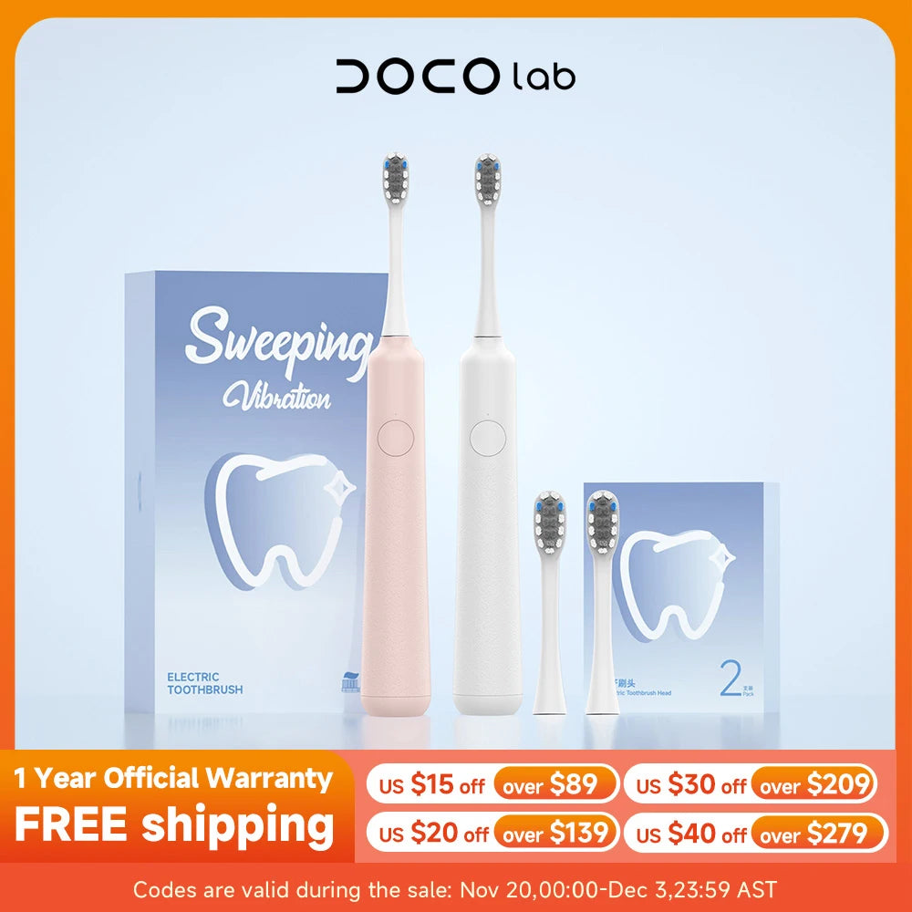 DOCO Sonic Electric Toothbrush 3-gear vibration Mode Smart Whitening Oral Clean Tooth Brush Personal care appliances