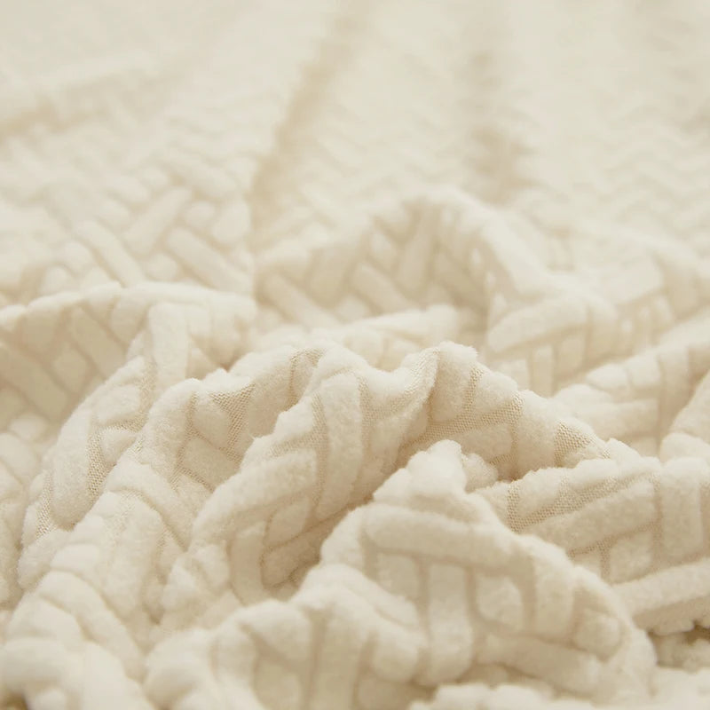 Jacquard Elastic Sofa Cover For Living Room Slipcovers Stretch Polar Fleece Armchair Protector L Shaped Sofa 1/2/3/4 Seater Home