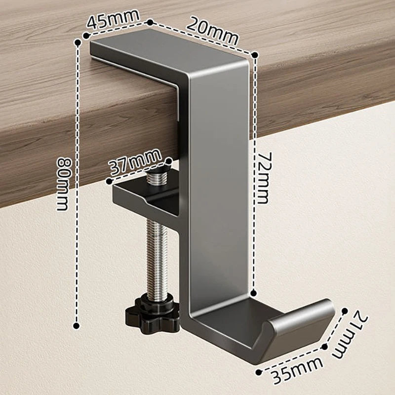 1pcs Punch-free Desk Hook Adjustable Desk Edge Hook Multi - Functional Gaming Headset Hanging Hook Home Office Organizer