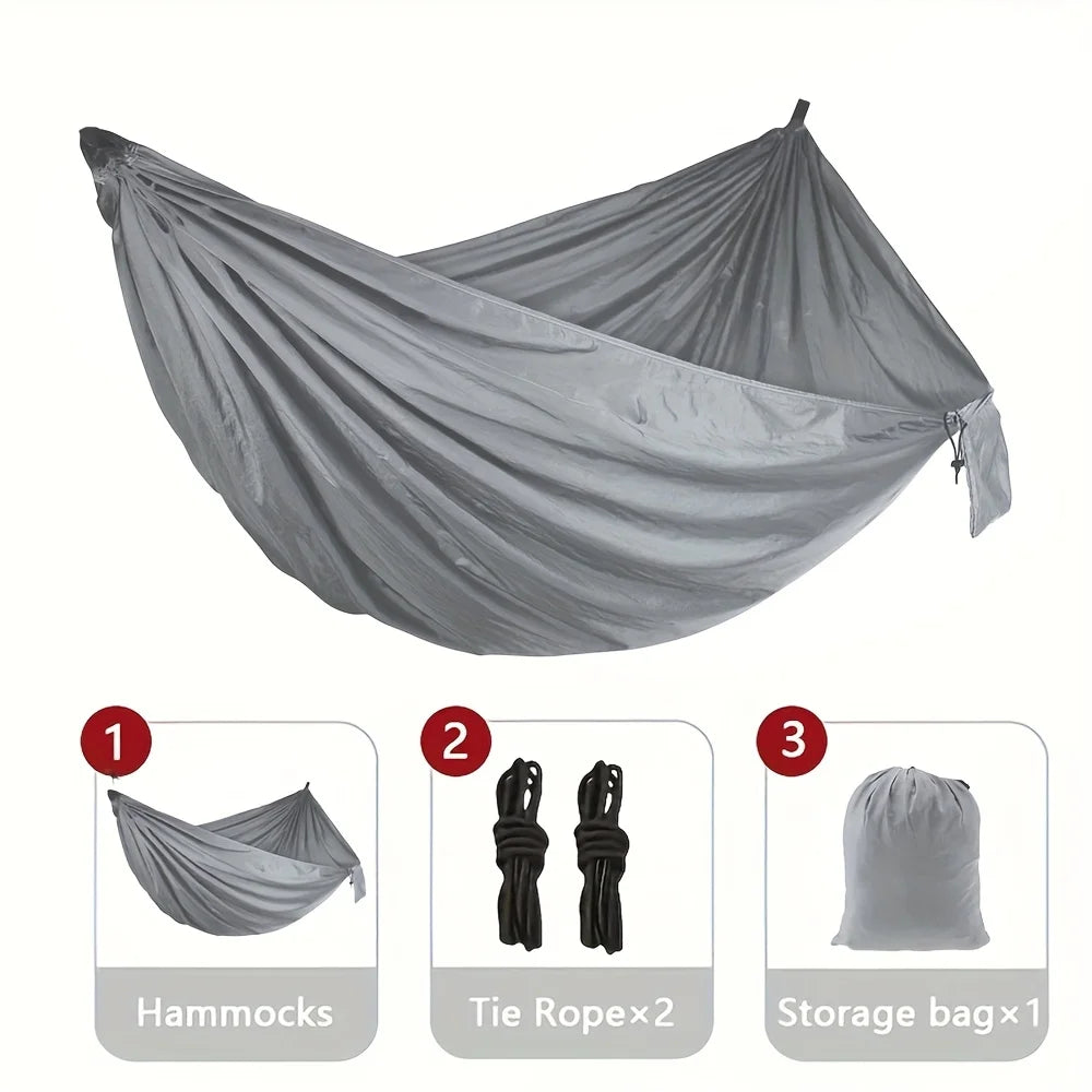 1Set Hammock with Straps and Storage Bag, Lightweight and Durable Textile Material Suitable for Beach Picnics and Hiking Trips