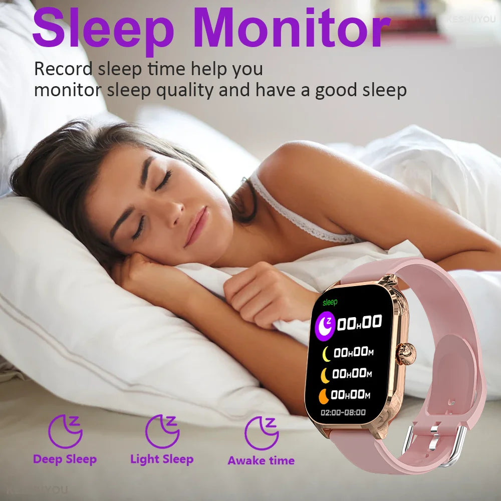 KESHUYOU H9 2025 Smart Watch 2.01-inch HD Display Receive Make Calls Message Preview Sport Mode Weather Forecast Smart Watch