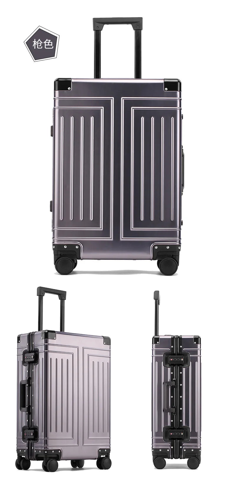 20/24/26/28 Inch Aluminum Suitcase Alloy Trolley Case 30 inch Large Capacity Rolling Luggage Travel Suitcase with Wheels