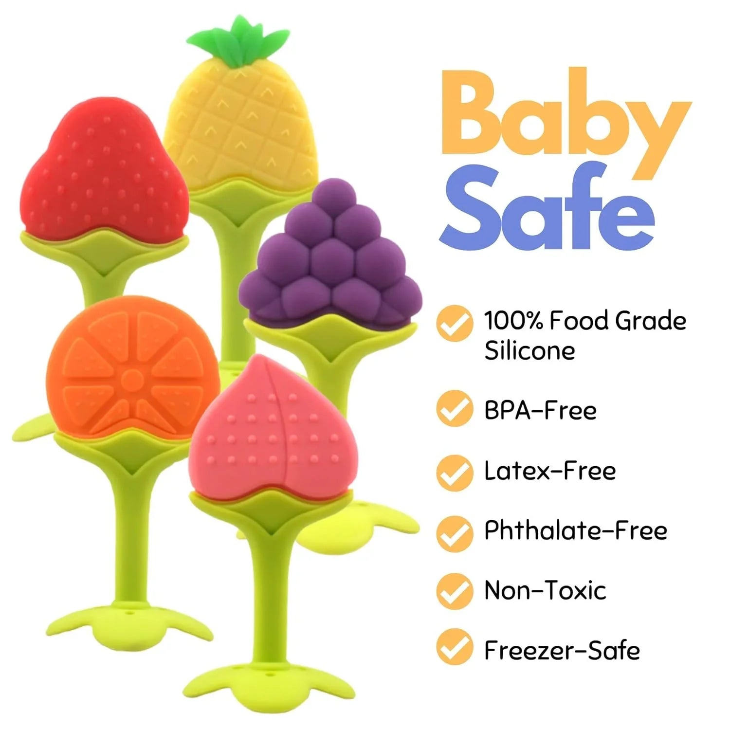 Teething Baby Toy Silicone Teether for Teeth Babies Accessories Newborn Fruit Sucking Chew Toys For Newborn Baby BPA-Fre Gift