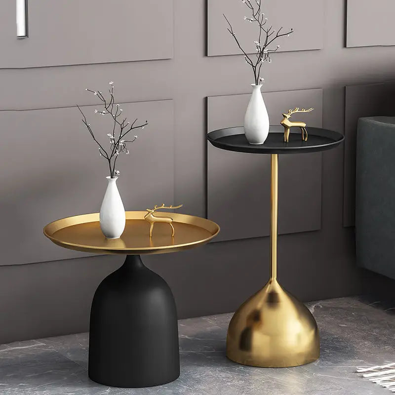 Creative Living Room Side Table Wrought Iron Small Coffee Table Balcony Tea Table Modern Simple Round Living Room Side Tables
