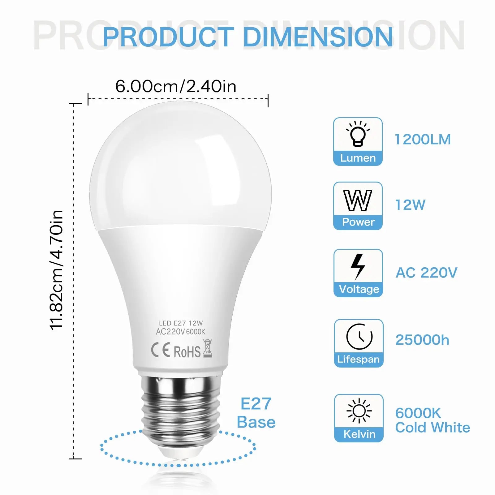 E27 LED Bulb 12W 220V Microwave Radar Motion Sensor Lamp Built-in Light Detection Auto On for Home Living Room Stairs Hallway