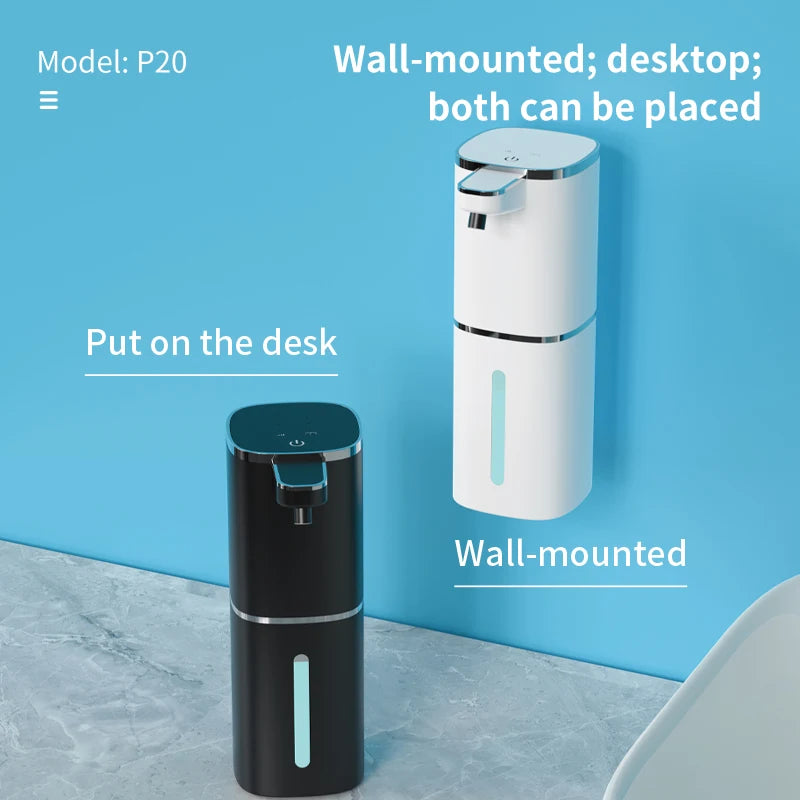 400ML Light Display Wall-Mounted Or Desktop 4-Levels Adjustable Induction Infrared Electric Automatic Smart Sense Soap Dispenser