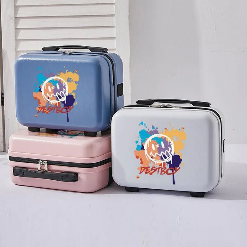 2024 New Grasp Dream Vintage Floral PU Travel Bag Luggage sets,13" inch Women Retro Trolley Suitcase Bag On Universal Wheels