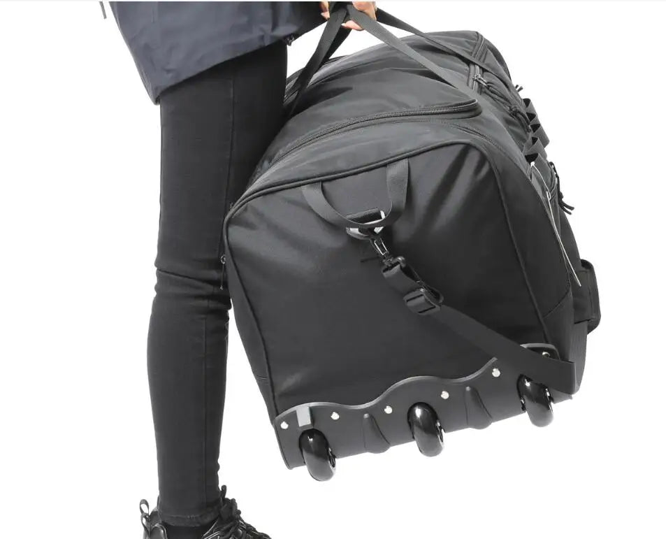 Large Capacity carry on hand Luggage Rolling duffel bag 90L wheeled Bag Home moving bags with wheels Travel trolley luggage bag