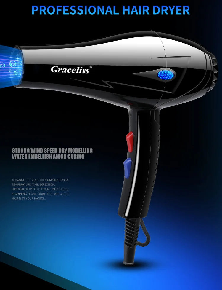 Original EU Plug Hot Cold Wind Professional Hair Dryer Blow dryer Hairdryer For Hair Salon for Household Use