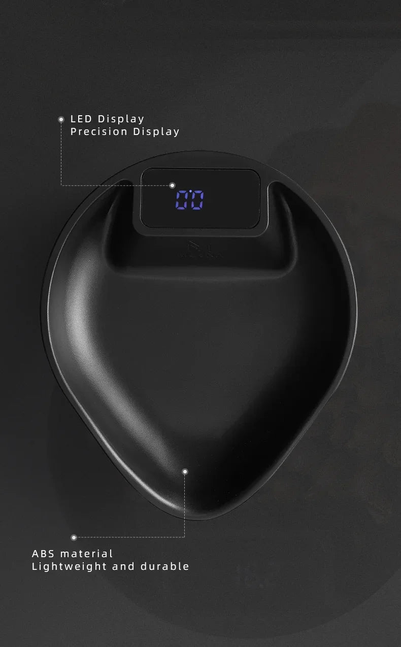 MUVNA Electronic Scale Bean Tray Espresso LED Weighing 0.1g ABS Electronic ScaleHigh Precision Measures Black Beige